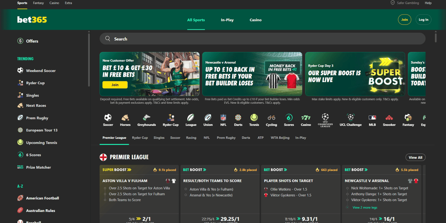 Bet365 – betting sites not on GamStop
